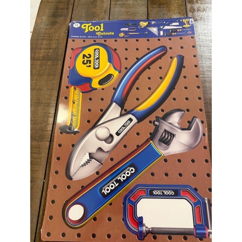Beistle 12 Piece Tool Cutouts Construction Party Wall Decorations 54374 NEW
